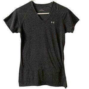 Under Armour Gray Short Sleeve V-Neck Athletic T-Shirt Size XS